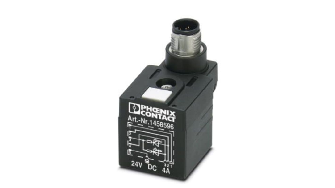 Phoenix Contact Solenoid Valve Connector,  with Indicator Light, 24 V ac Voltage