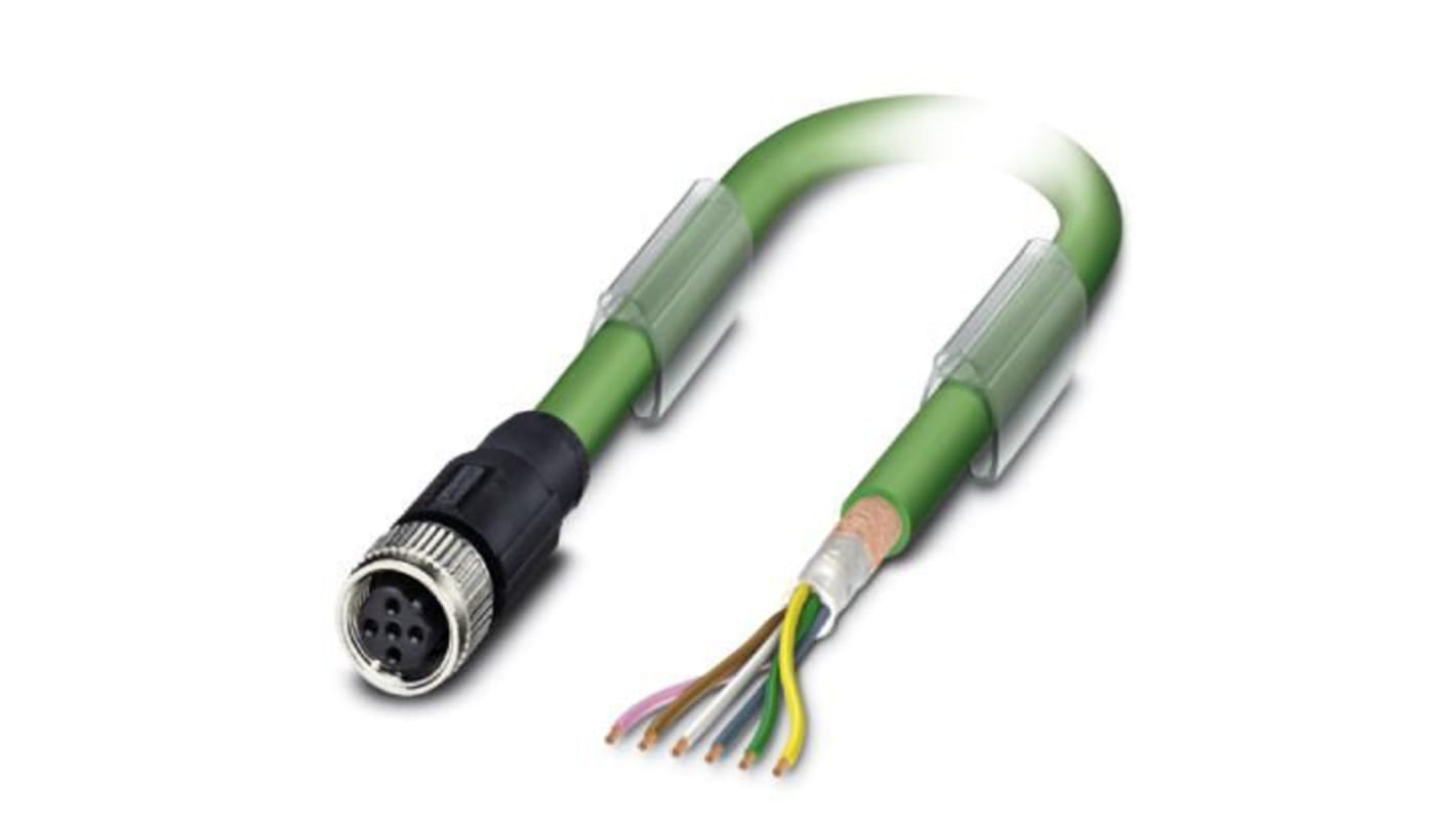 Phoenix Contact Straight Female M12 to Bus Cable, 10m