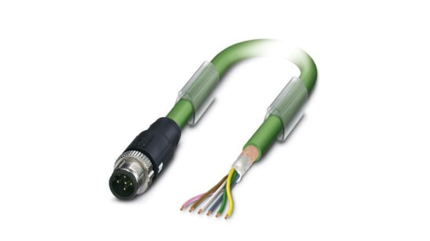 Phoenix Contact Straight Male M12 to Bus Cable, 10m