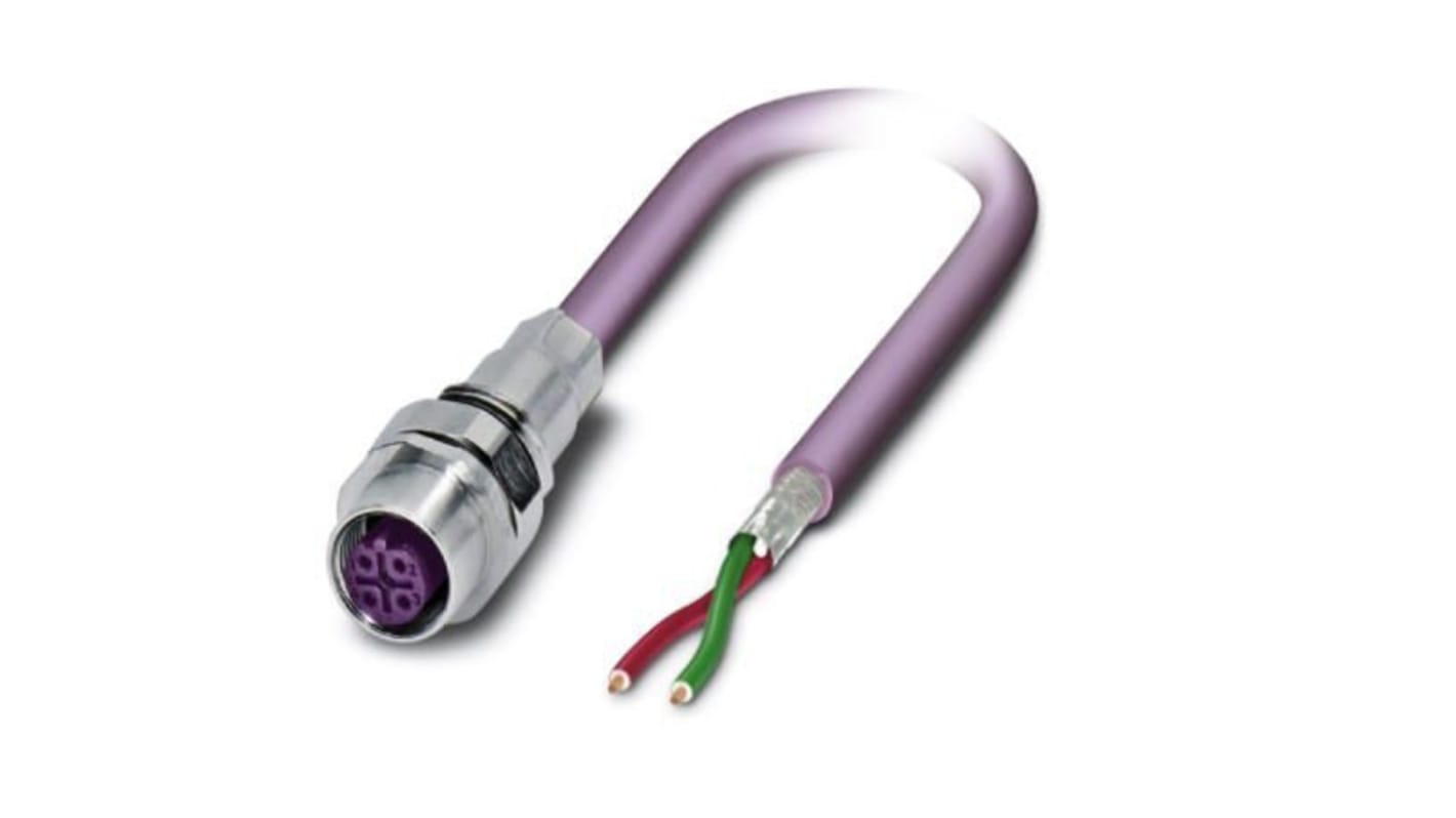 Phoenix Contact Straight Female M12 to Bus Cable, 4m