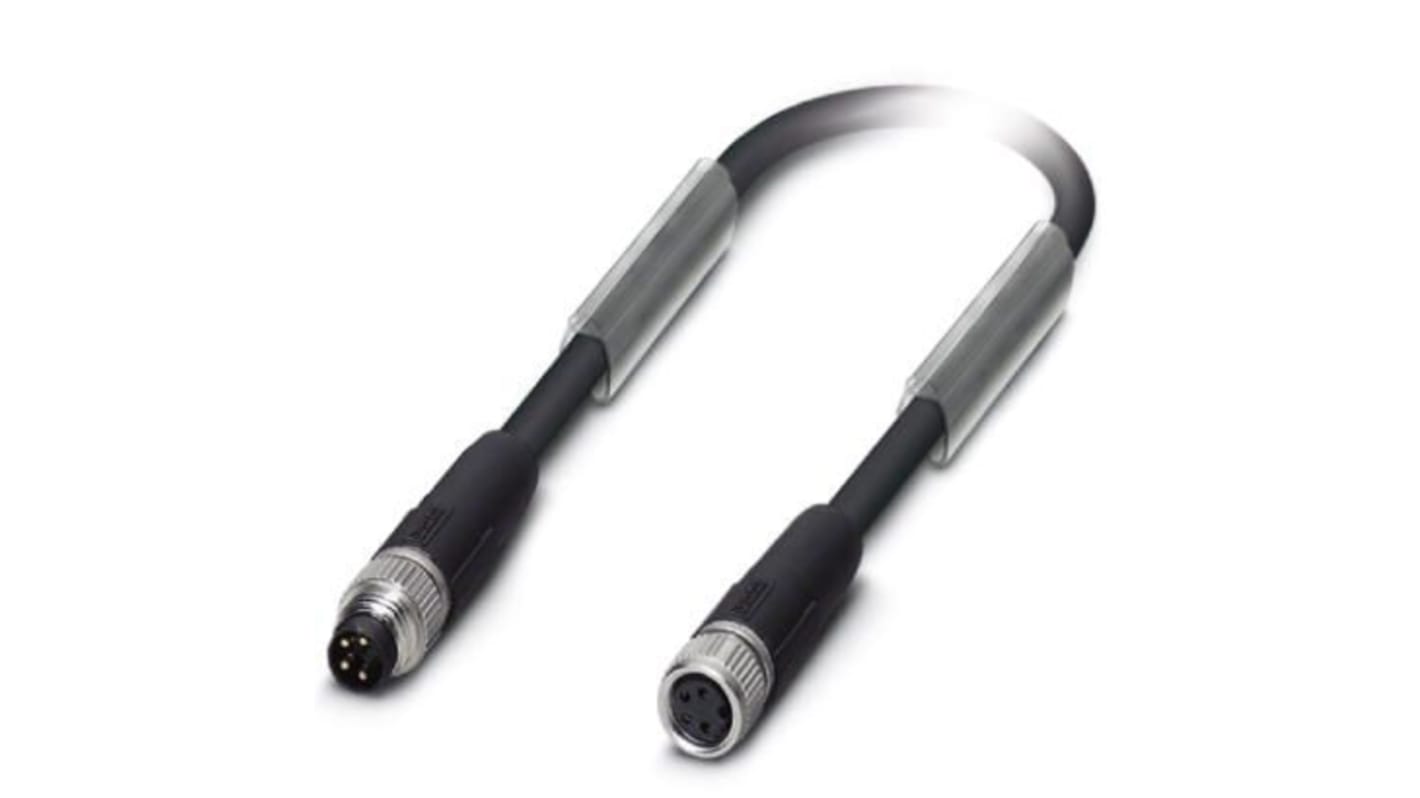 Phoenix Contact Straight Male M8 to Female M8 Bus Cable, 300mm