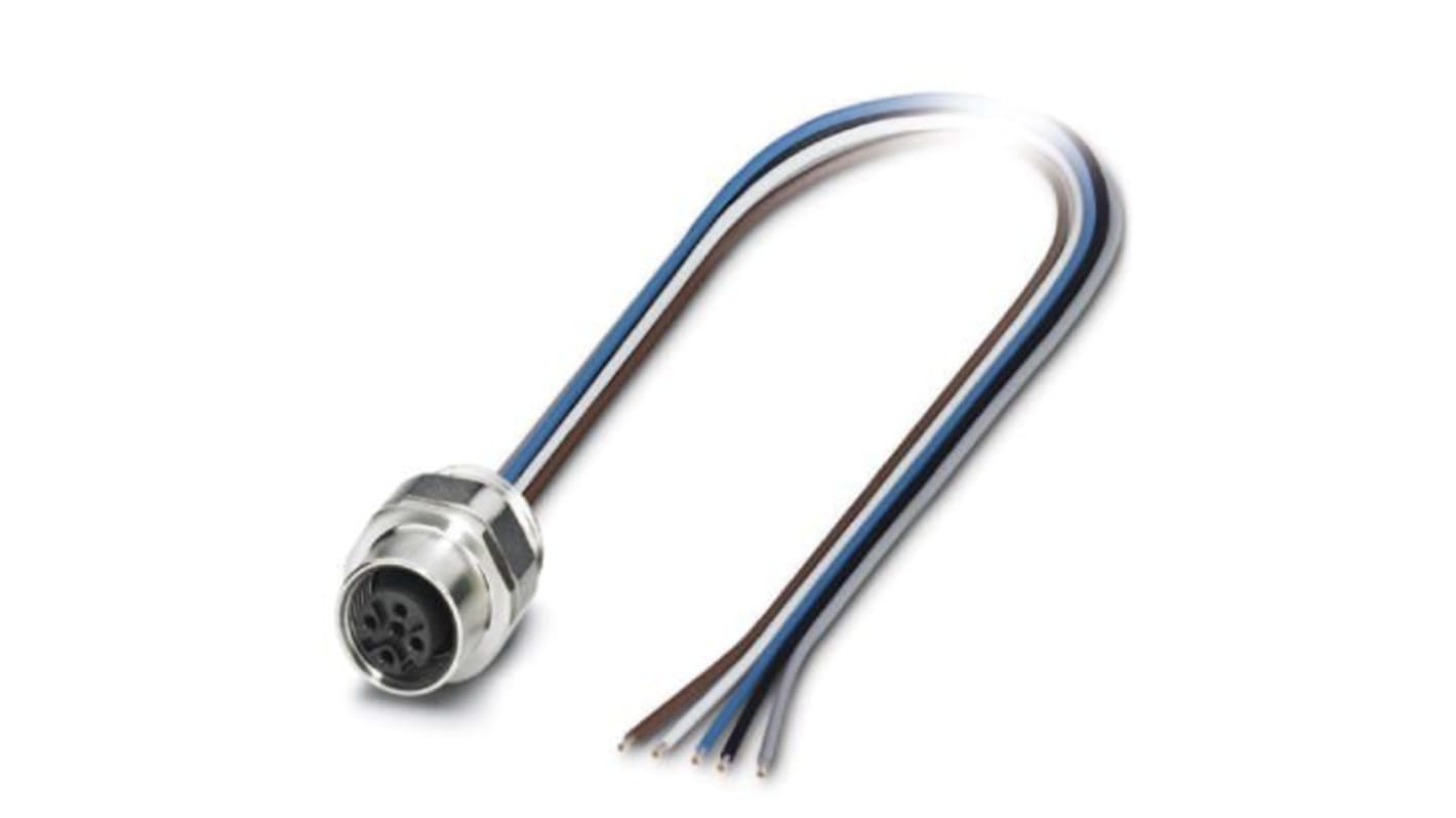 Phoenix Contact Straight Female M12 to Sensor Actuator Cable, 500mm