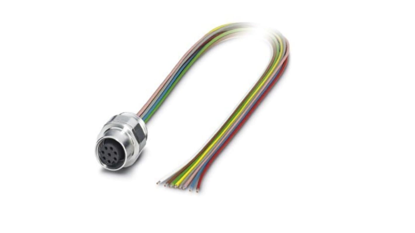Phoenix Contact Straight Female M12 to Sensor Actuator Cable, 500mm