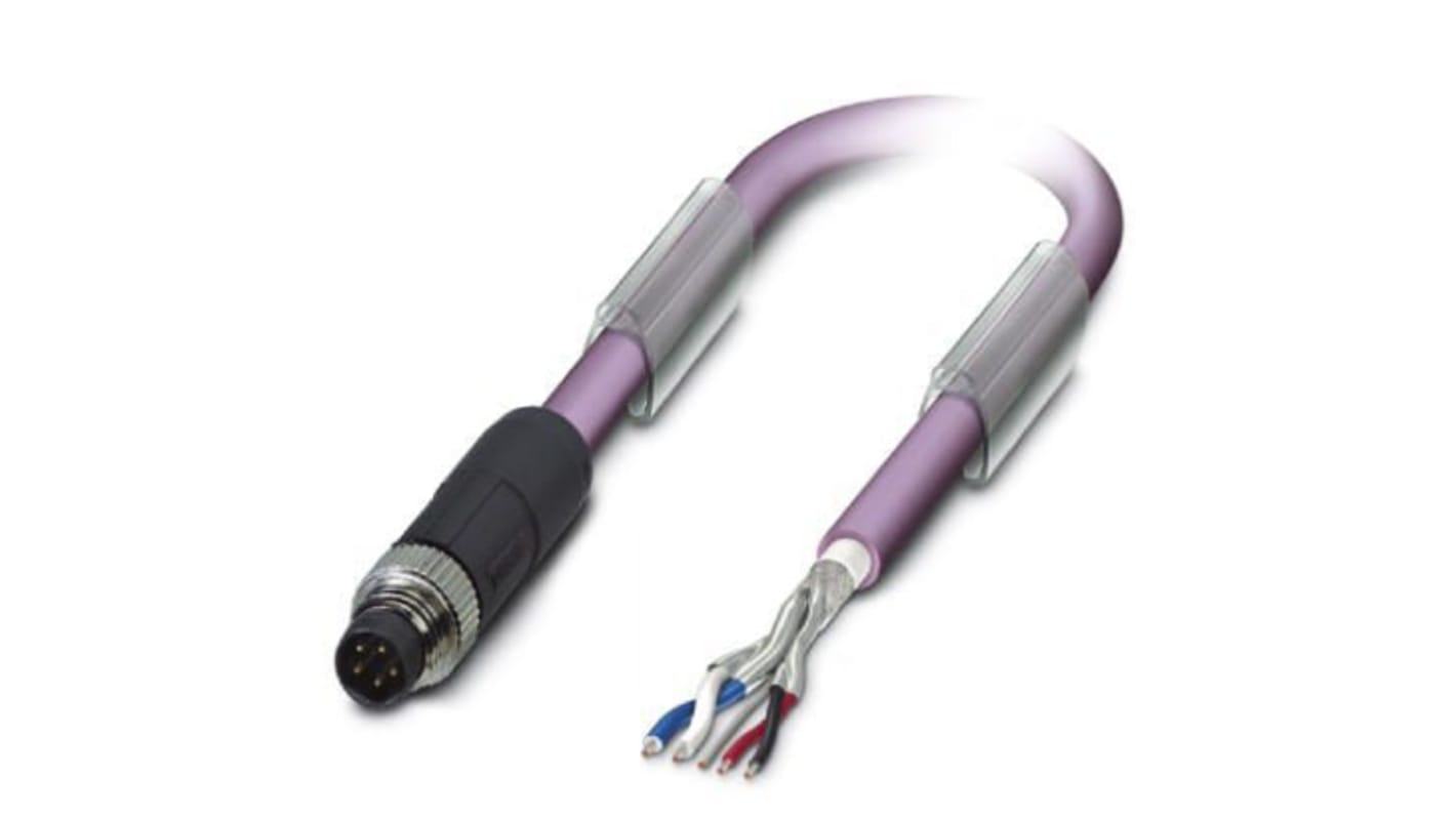 Phoenix Contact Straight Male M8 to Bus Cable, 2m