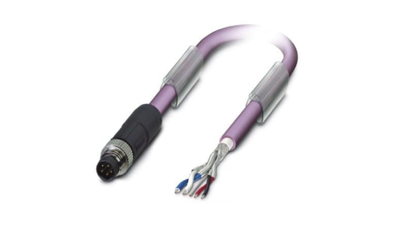 Phoenix Contact Straight Male M8 to Bus Cable, 10m