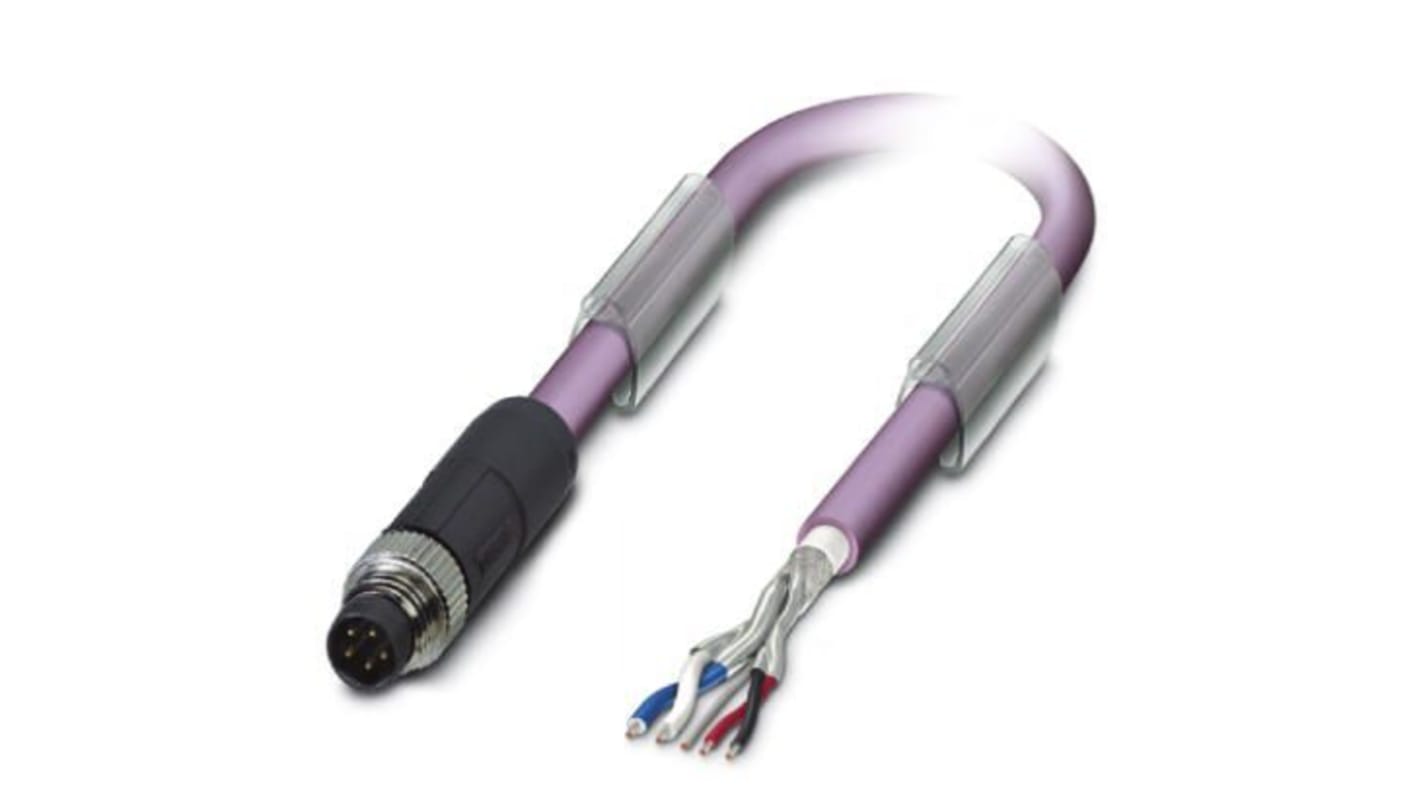 Phoenix Contact Straight Male M8 to Bus Cable, 15m