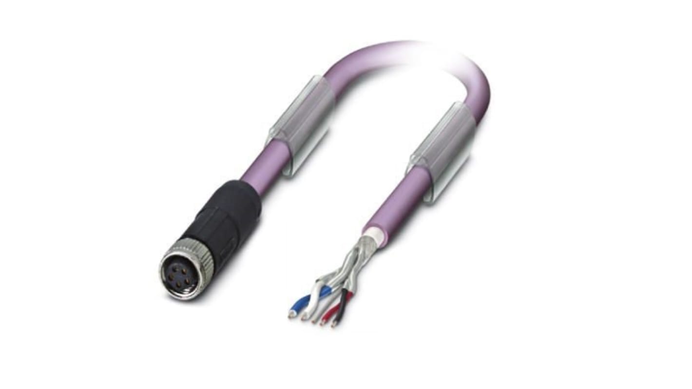 Phoenix Contact Straight Female M8 to Bus Cable, 5m