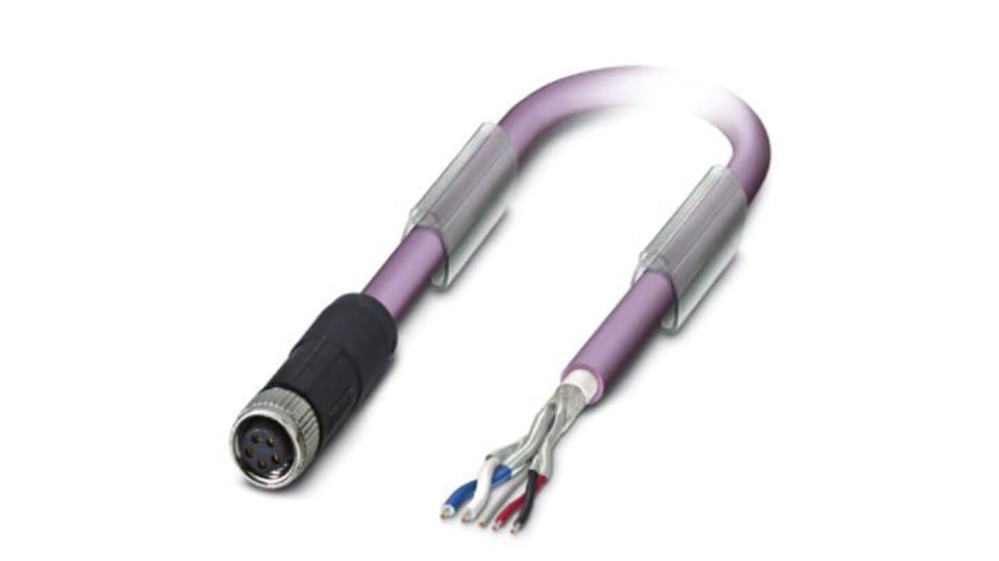 Phoenix Contact Straight Female M8 to Bus Cable, 10m