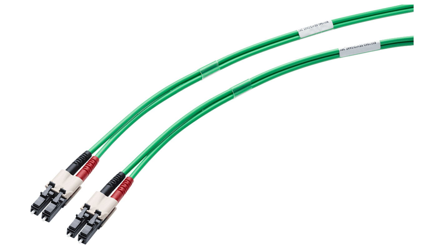 Siemens LWL-Kabel 1m Duplex 2-Fasern Grün LC 50μm