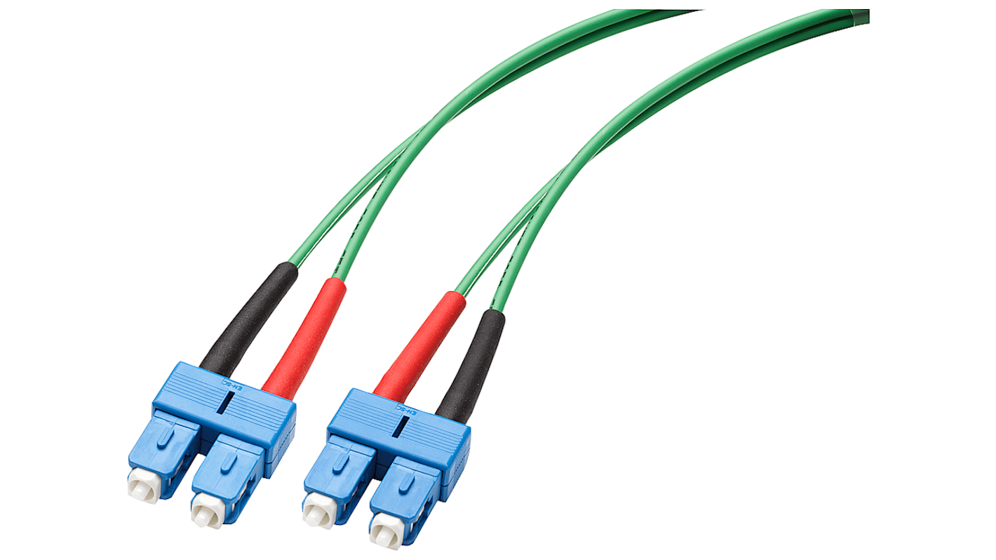Siemens to SC Duplex Fibre Optic Cable, 50μm, Green, 1m