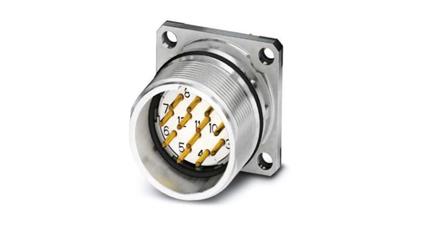 Phoenix Contact Circular Connector, 12 Contacts, Front Mount, M23 Connector, Plug, Male, IP67, CA Series