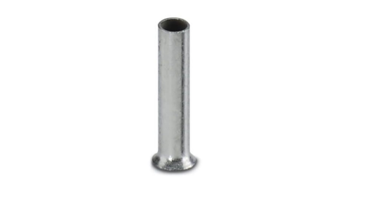 Phoenix Contact Bootlace Ferrule, 8mm Pin Length, 1.4mm Pin Diameter, Silver