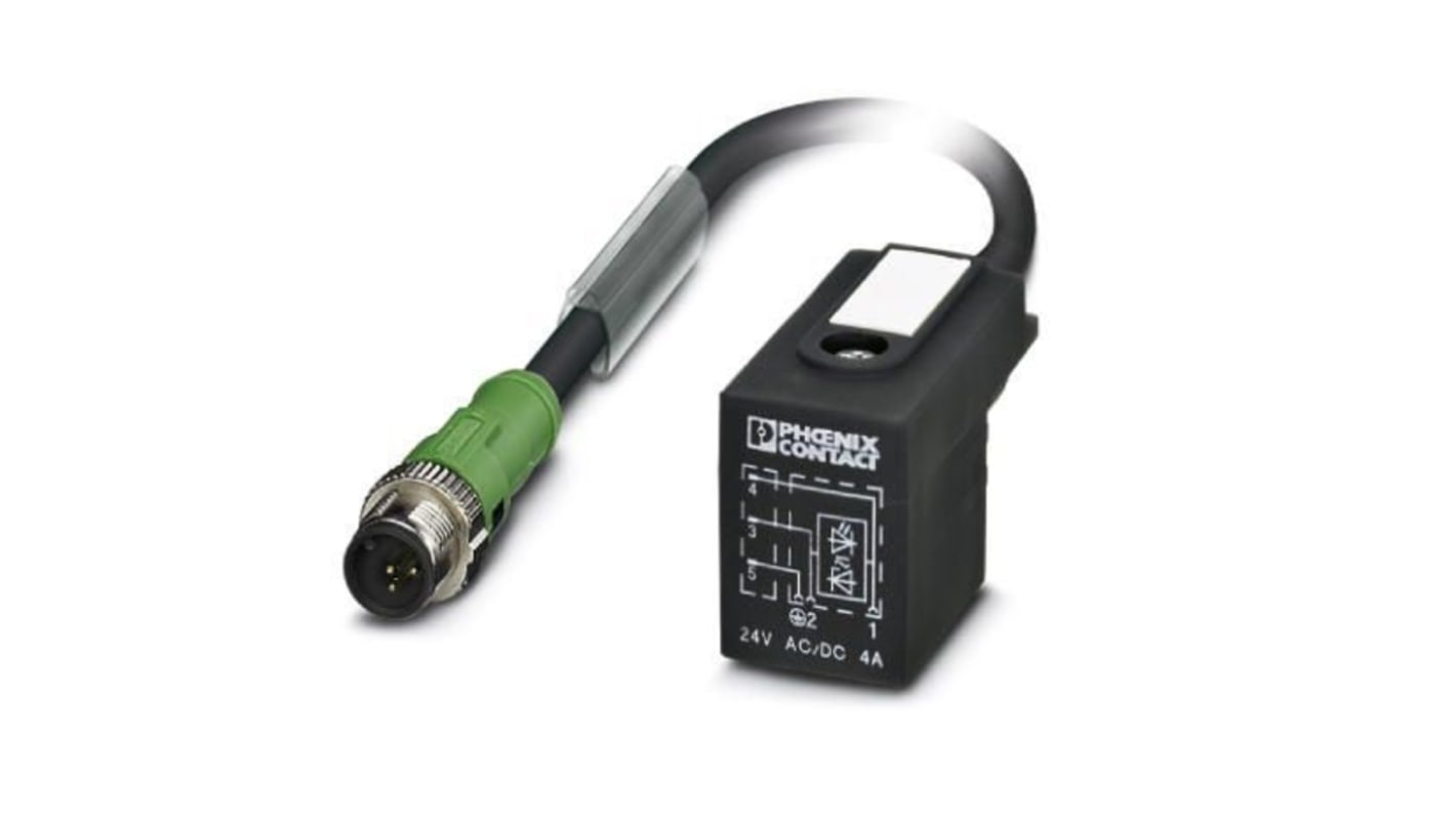 Phoenix Contact Straight Male M12 to DIN 43650 Form BI Sensor Actuator Cable, 1.5m