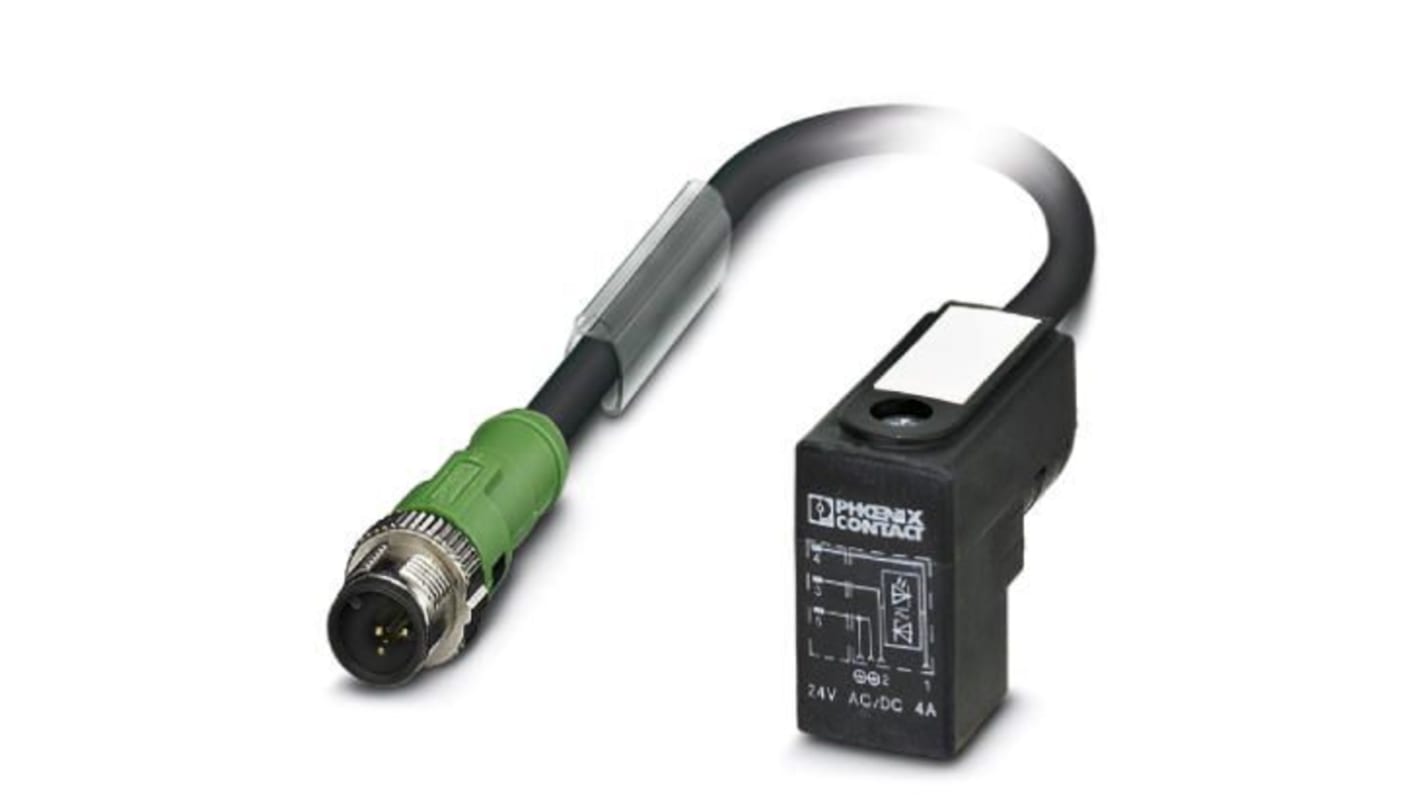 Cable de conexión Phoenix Contact, con. A M12 Macho, con. B DIN 43650 forma C, long. 600mm