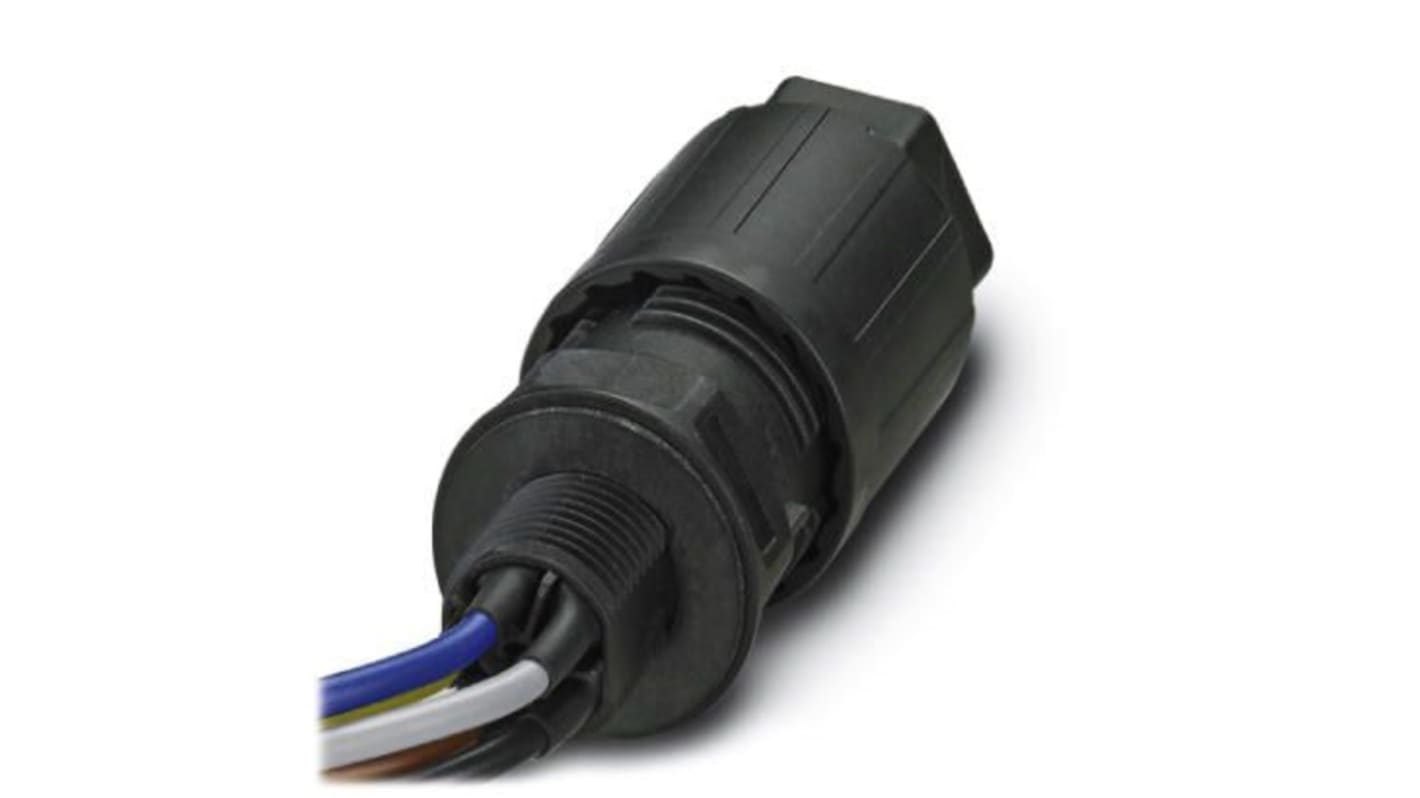 Conector circular Phoenix Contact hembra serie QPD de 5 vías, Montaje frontal, IP66, IP68, IP69K