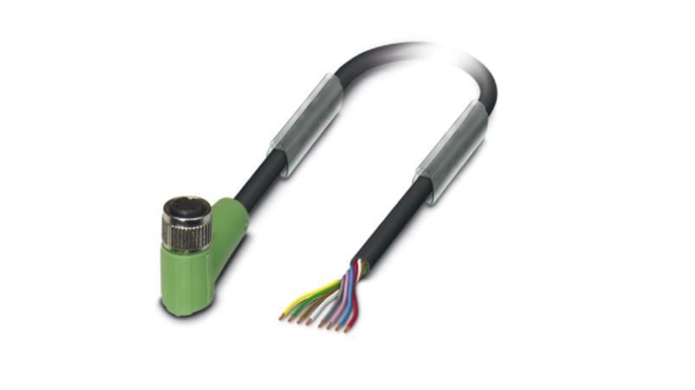 Phoenix Contact Right Angle Female M8 to Sensor Actuator Cable, 10m