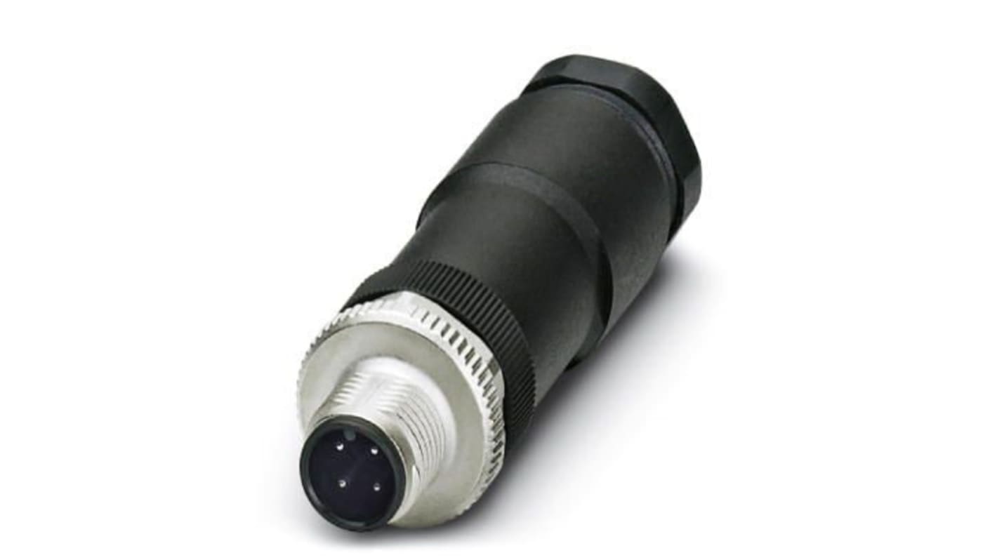 Phoenix Contact Circular Connector, 4 Contacts, Cable Mount, M12 Connector, Plug, Male, IP67, SACC Series