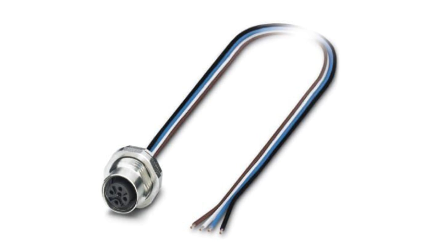 Phoenix Contact Straight Female M12 to Unterminated Sensor Actuator Cable, 500mm