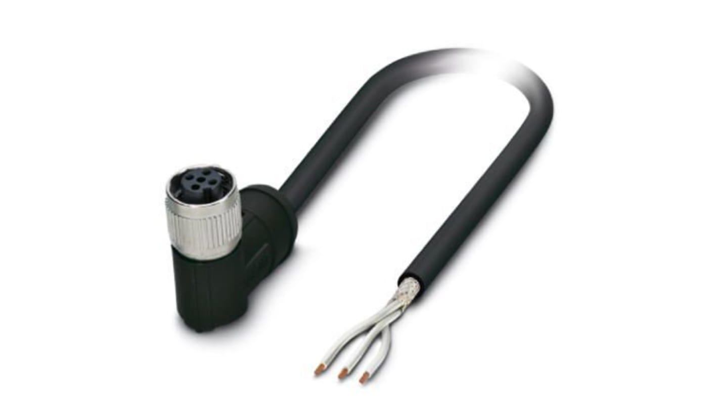 Phoenix Contact Right Angle Female M12 to Sensor Actuator Cable, 2m