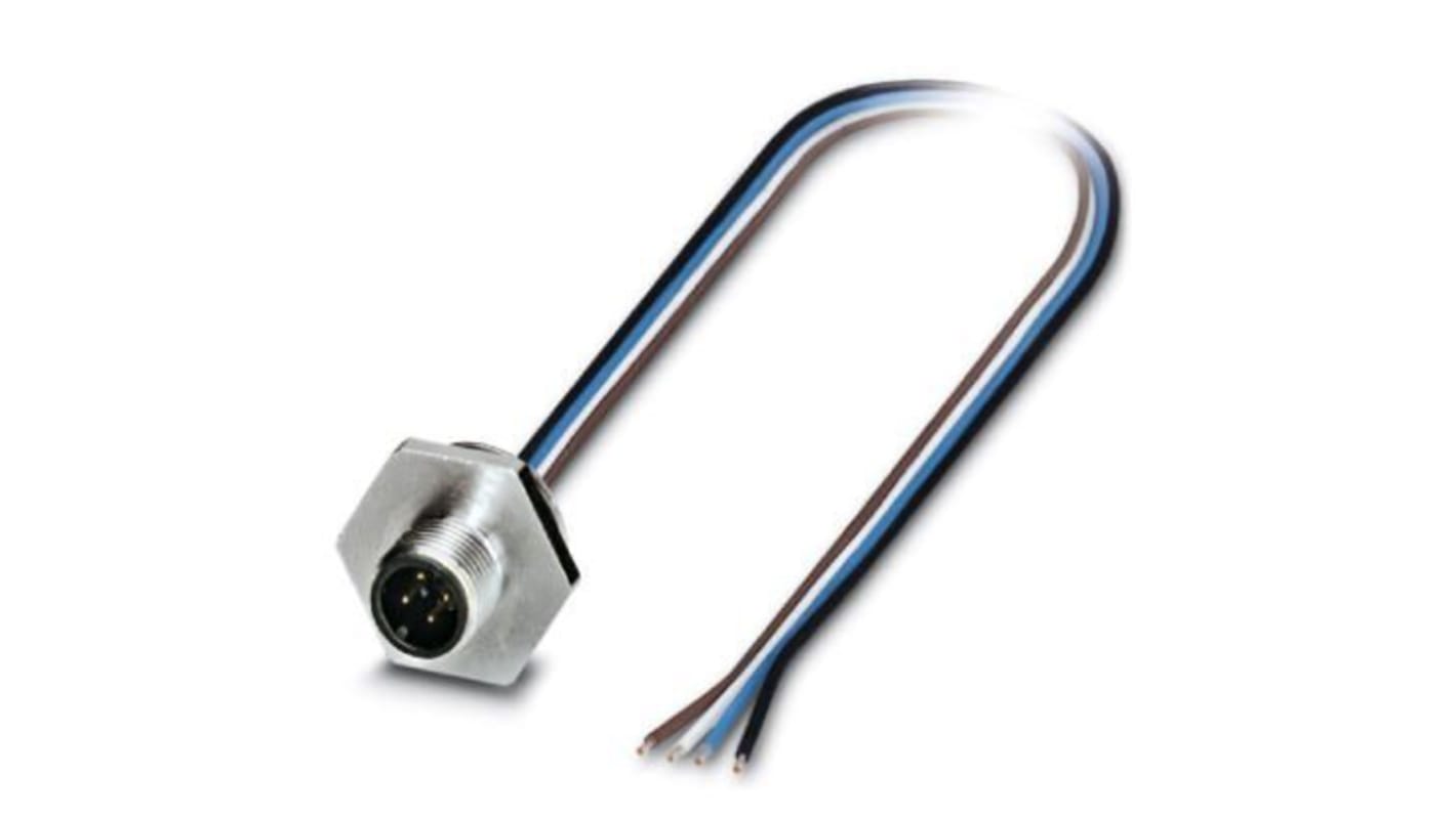 Phoenix Contact Male M12 to Sensor Actuator Cable, 500mm