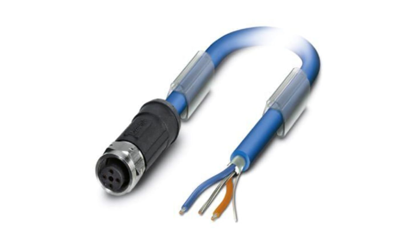 Phoenix Contact Straight Female M12 to Unterminated Bus Cable, 5m