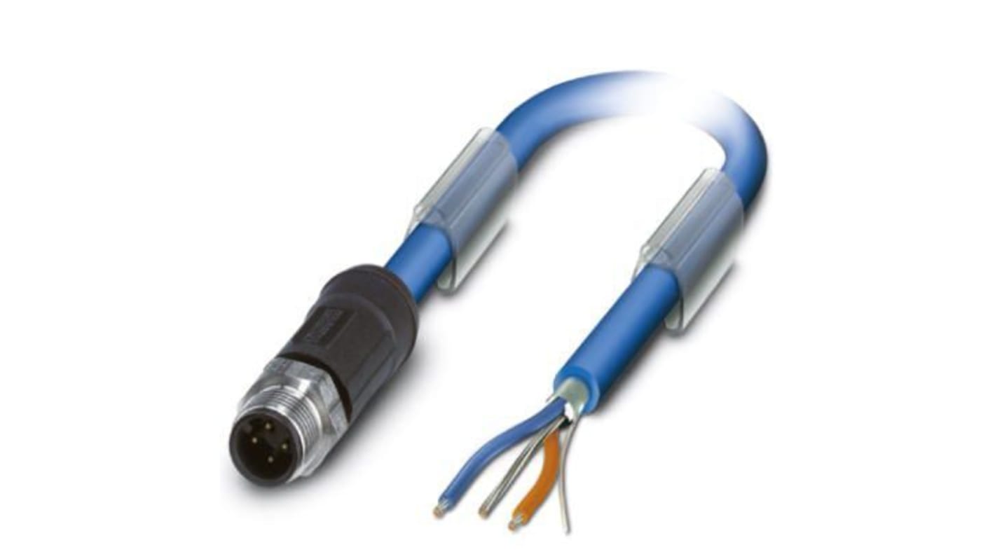 Phoenix Contact Straight Male M12 to Unterminated Bus Cable, 5m