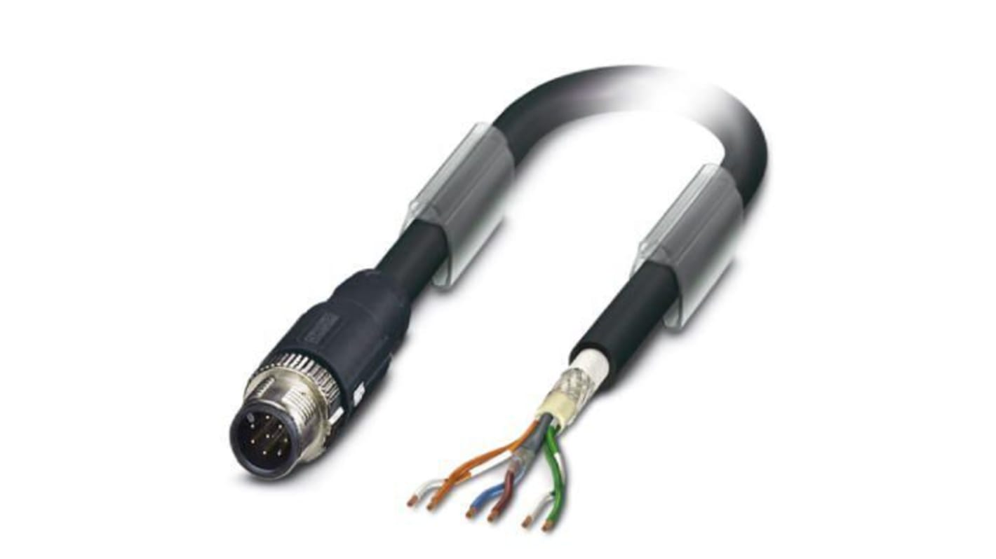 Phoenix Contact Straight Male M12 to Bus Cable, 2m