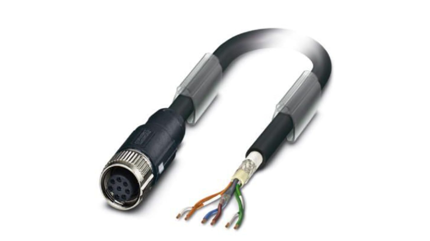 Phoenix Contact Straight Female M12 to Bus Cable, 5m