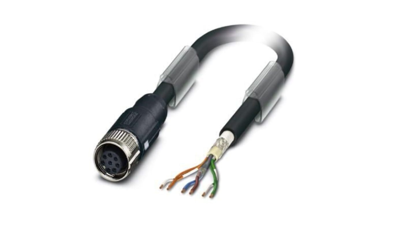 Phoenix Contact Straight Female M12 to Bus Cable, 15m