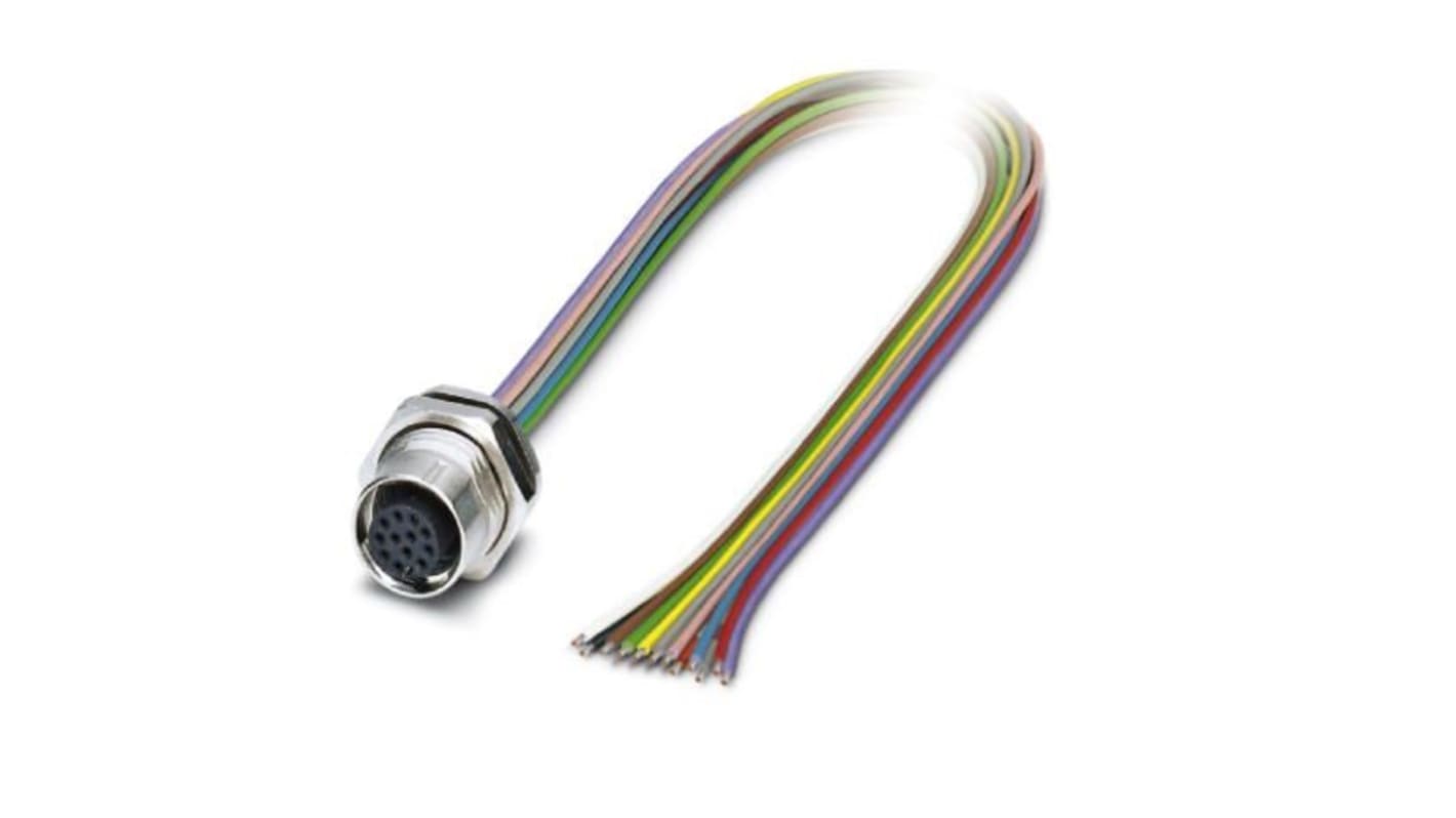 Phoenix Contact Straight Female M12 to Sensor Actuator Cable, 500mm