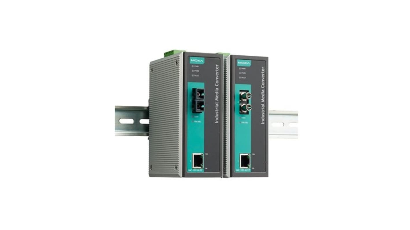 MOXA 10/100T, RJ45 Ethernet Media Converter, Single Mode, 10/100Mbit/s, Full Duplex 80km
