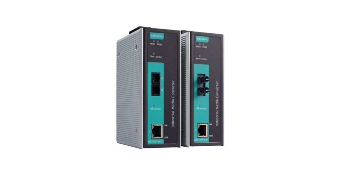 MOXA 10/100T, RJ45 Ethernet Media Converter, Single Mode, 10/100Mbit/s, Full Duplex 40km