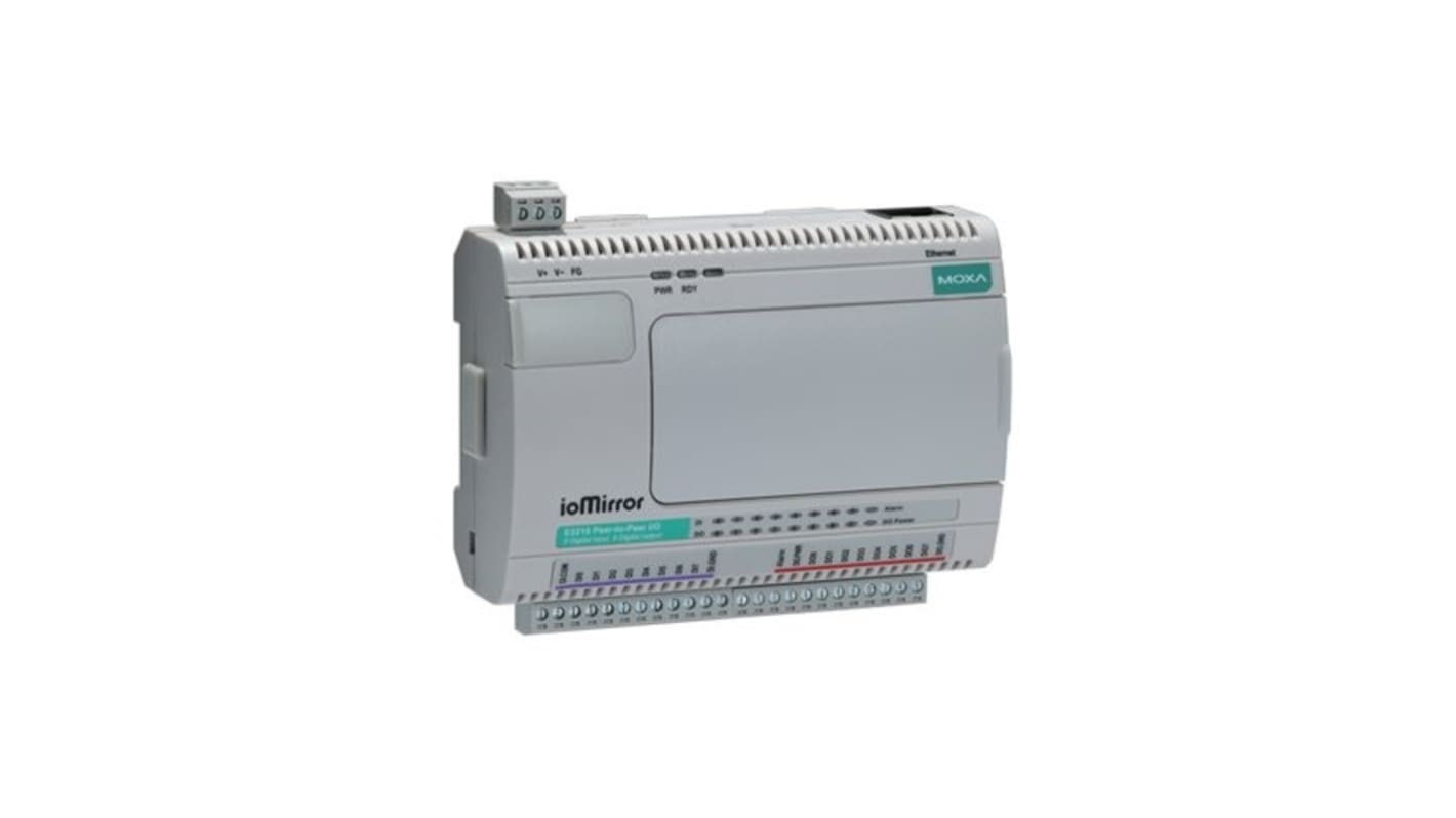 MOXA ioMirror E3200 Series Ethernet Module for Use with 8 digital inputs and 8 digital outputs, Digital, Digital