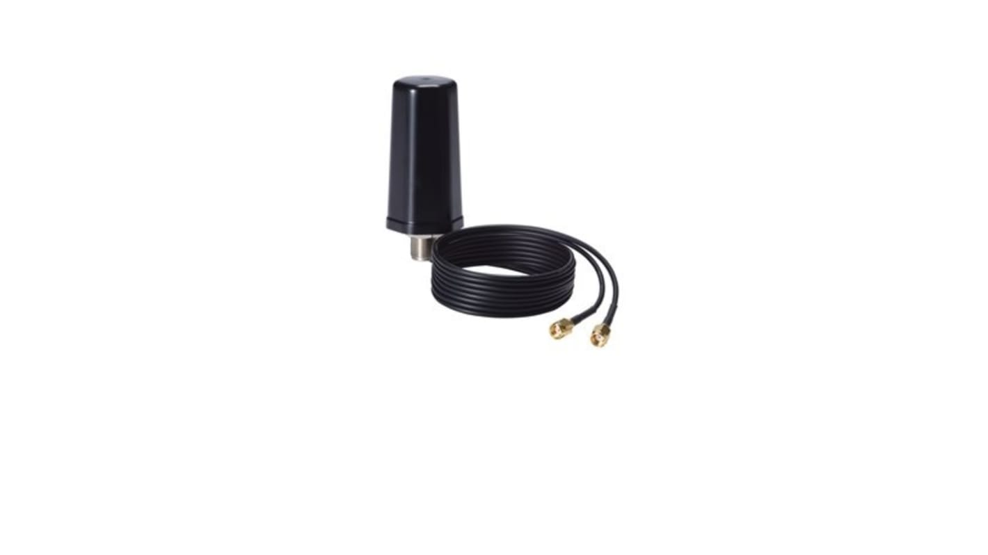 MOXA MAT-WDB-DA-RM-2-0203-1m I-Bar Multi-Band Antenna with SMA Male RP Connector, MIMO 2x2, Omni-directional