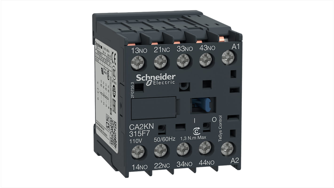 Relé de control Schneider Electric TeSys, 1 NA + 1 NC, 110 V