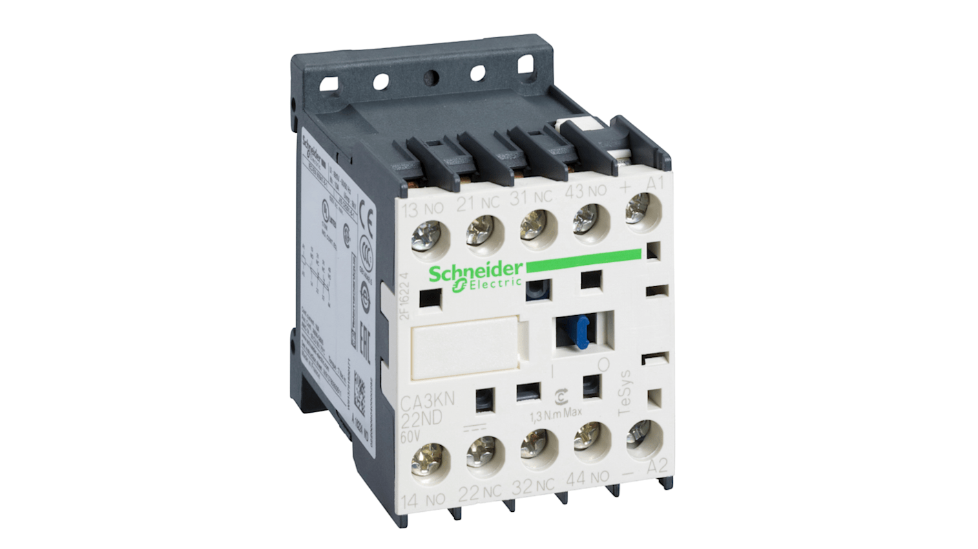 Relé de control Schneider Electric TeSys, 2 NA + 2 NC, 60 V dc