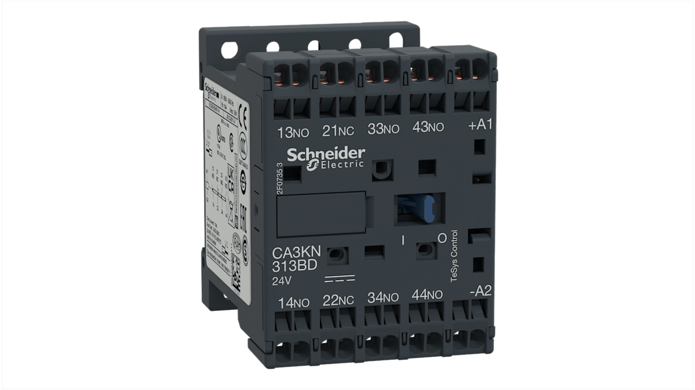 Relais de contrôle Schneider Electric, 2 NO + 2 NF, 10 A, 24 V c.c.