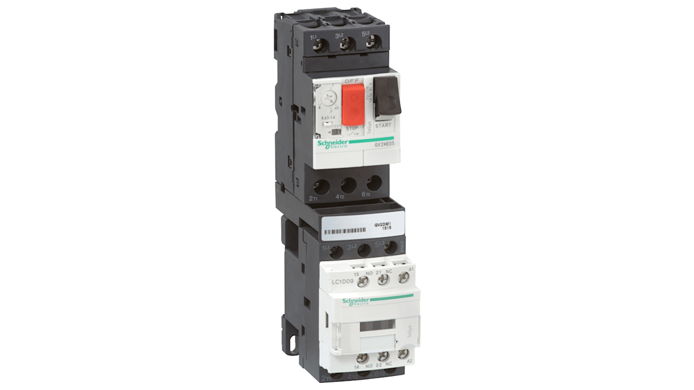 Arrancador de motor Schneider Electric TeSys Deca, 9 A, 24 V