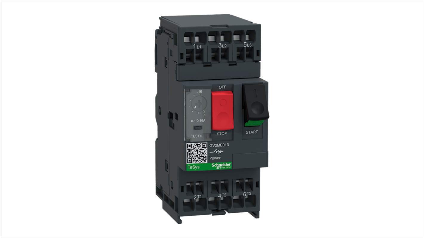 Disjoncteur moteur Schneider Electric TeSys GV2ME 0,1 → 0,16 A, 690 V