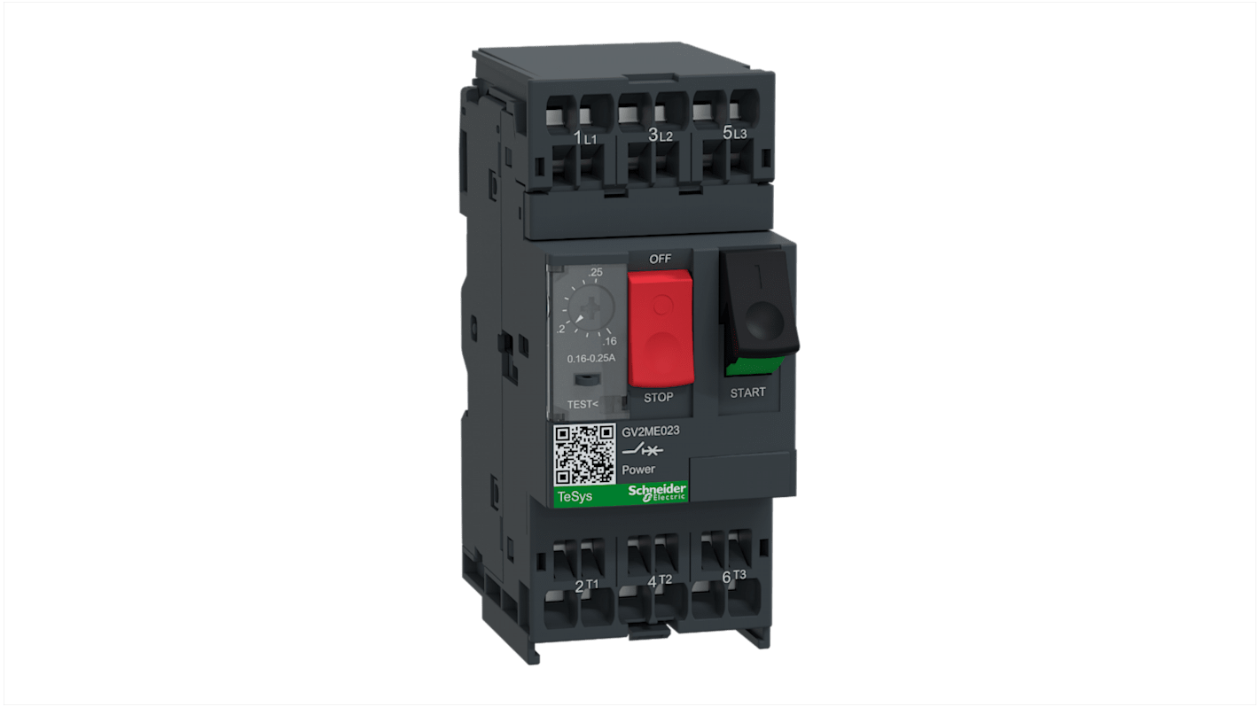 Guardamotor Schneider Electric TeSys GV2ME, 690 V, 0,16 → 0,25 A