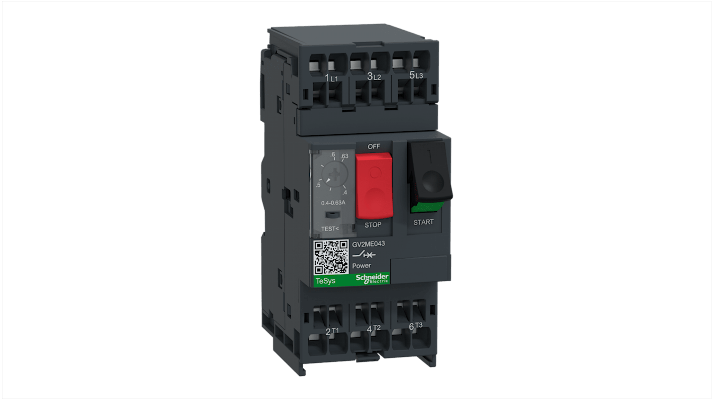 Schneider Electric TeSys GV2ME Motorschutzschalter, 0,4 → 0,63 A 690 V 101mm x 44.5mm