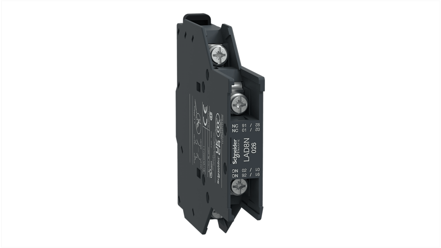 Schneider Electric LADN Hilfskontaktblock 2-polig TeSys, 2 Öffner Frontmontage 10 A