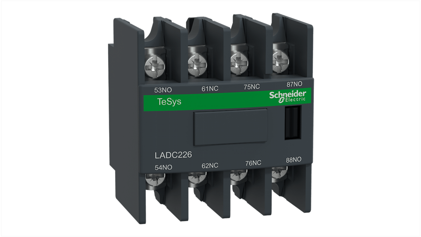 Blocco di contatti ausiliari Schneider Electric, 4 contatti, 2 NO + 2NC, montaggio frontale, serie LADN