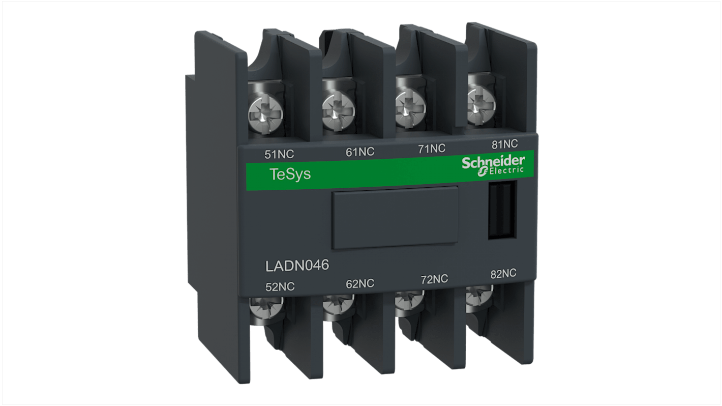 Blocco di contatti ausiliari Schneider Electric, 4 contatti, 4NC, montaggio frontale, serie LADN