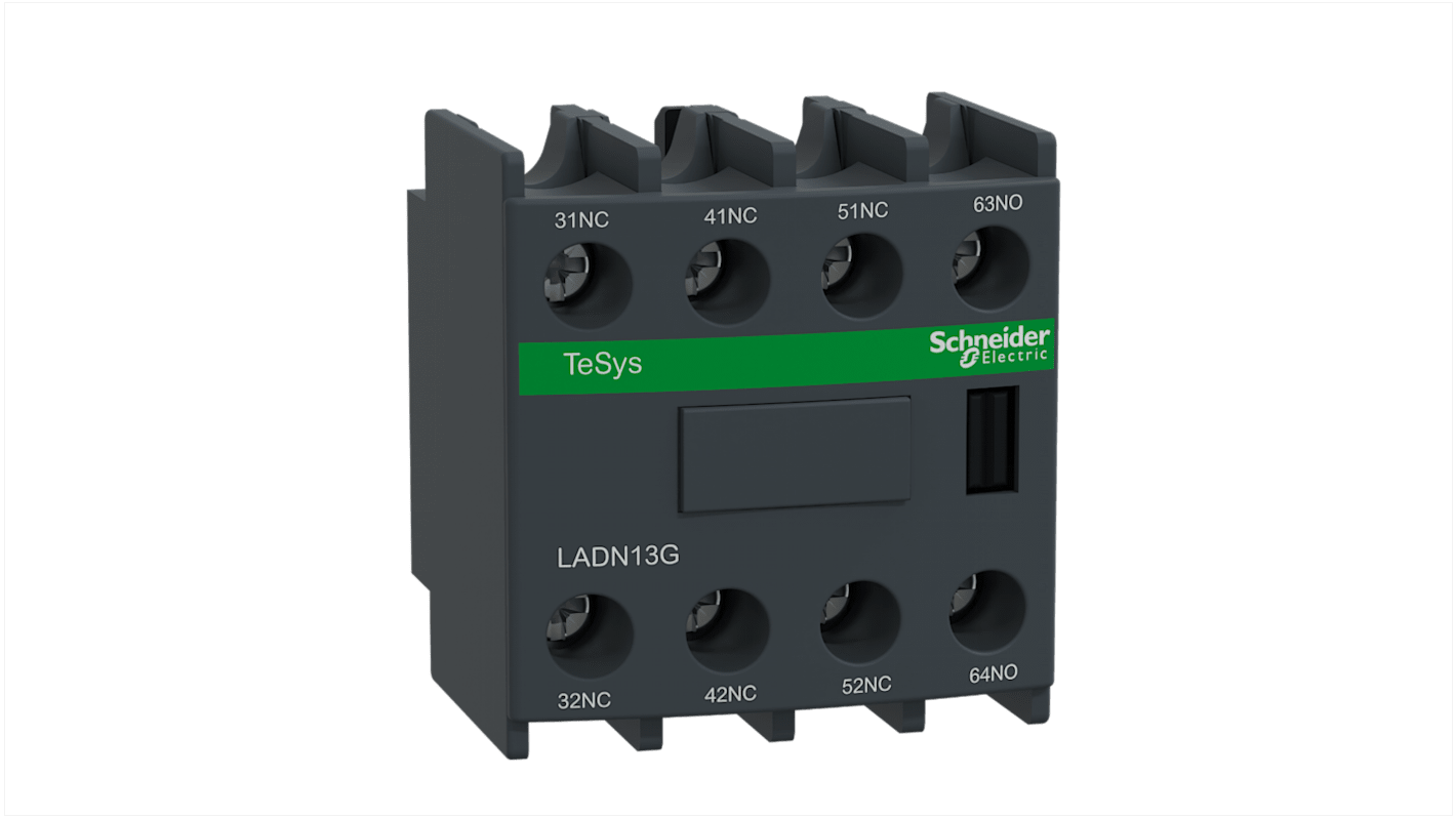 Schneider Electric LADN Hilfskontaktblock 4-polig TeSys, 1 Schließer + 3 Öffner Frontmontage 10 A