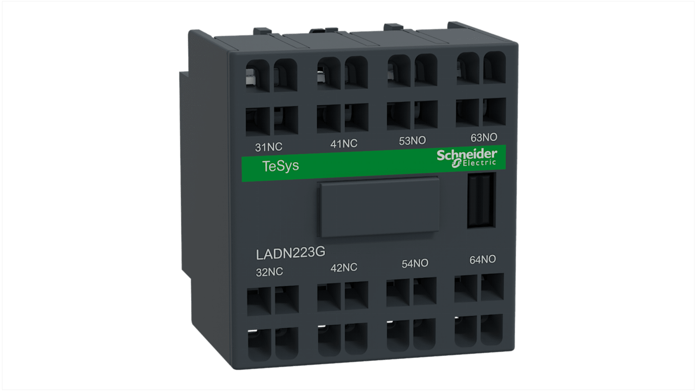 Schneider Electric LADN Hilfskontaktblock 4-polig TeSys, 2 Schließer + 2 Öffner Frontmontage 10 A