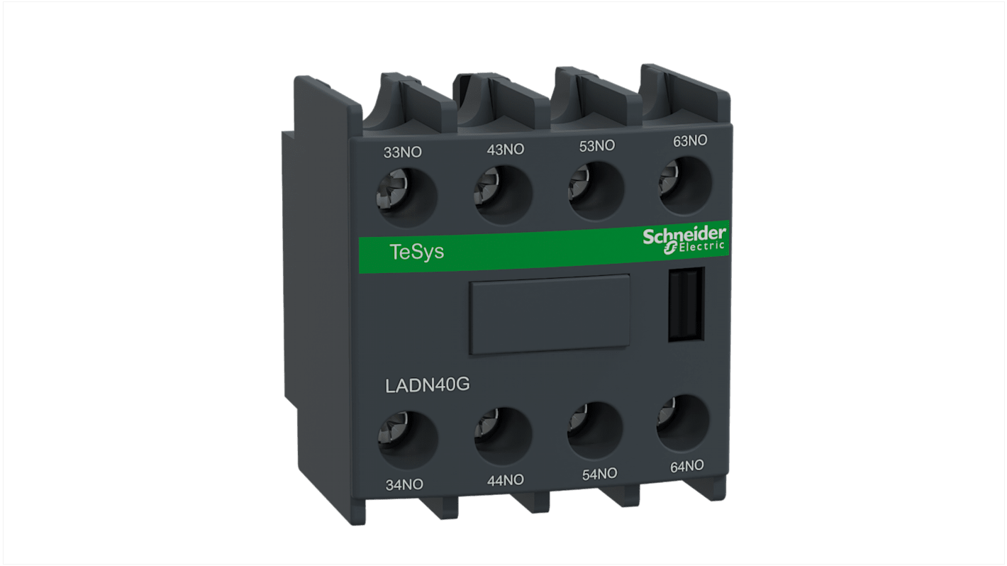 シュナイダーエレクトリック 補助接点ブロック, 4, LADN, 10 A, 型式：LADN40G | RS