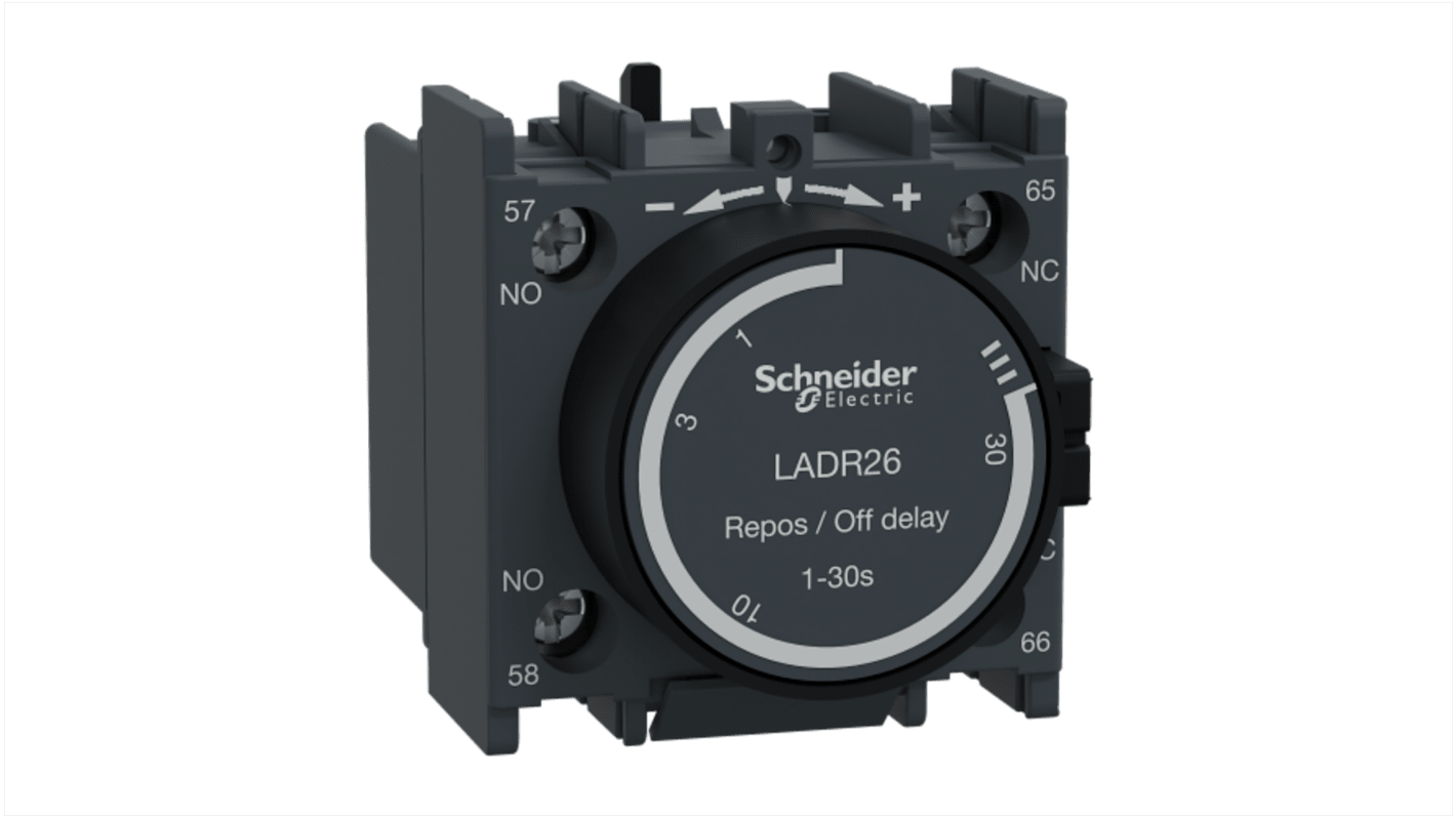 Blocco di contatti ausiliari Schneider Electric, 2 contatti, 1 No + 1 NC, montaggio frontale, serie LADN