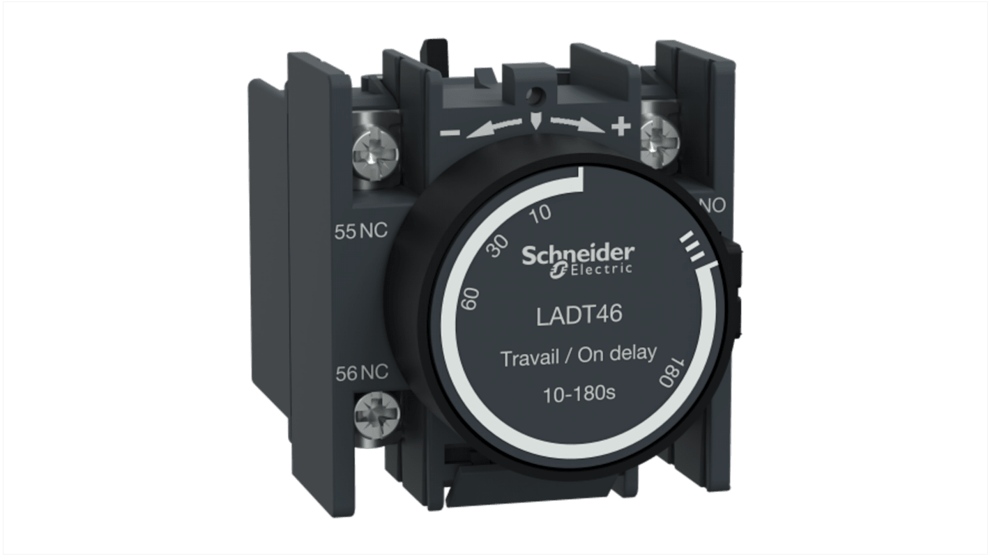 Blocco di contatti ausiliari Schneider Electric, 2 contatti, 1 NA + 1 NC, montaggio frontale, serie LADN