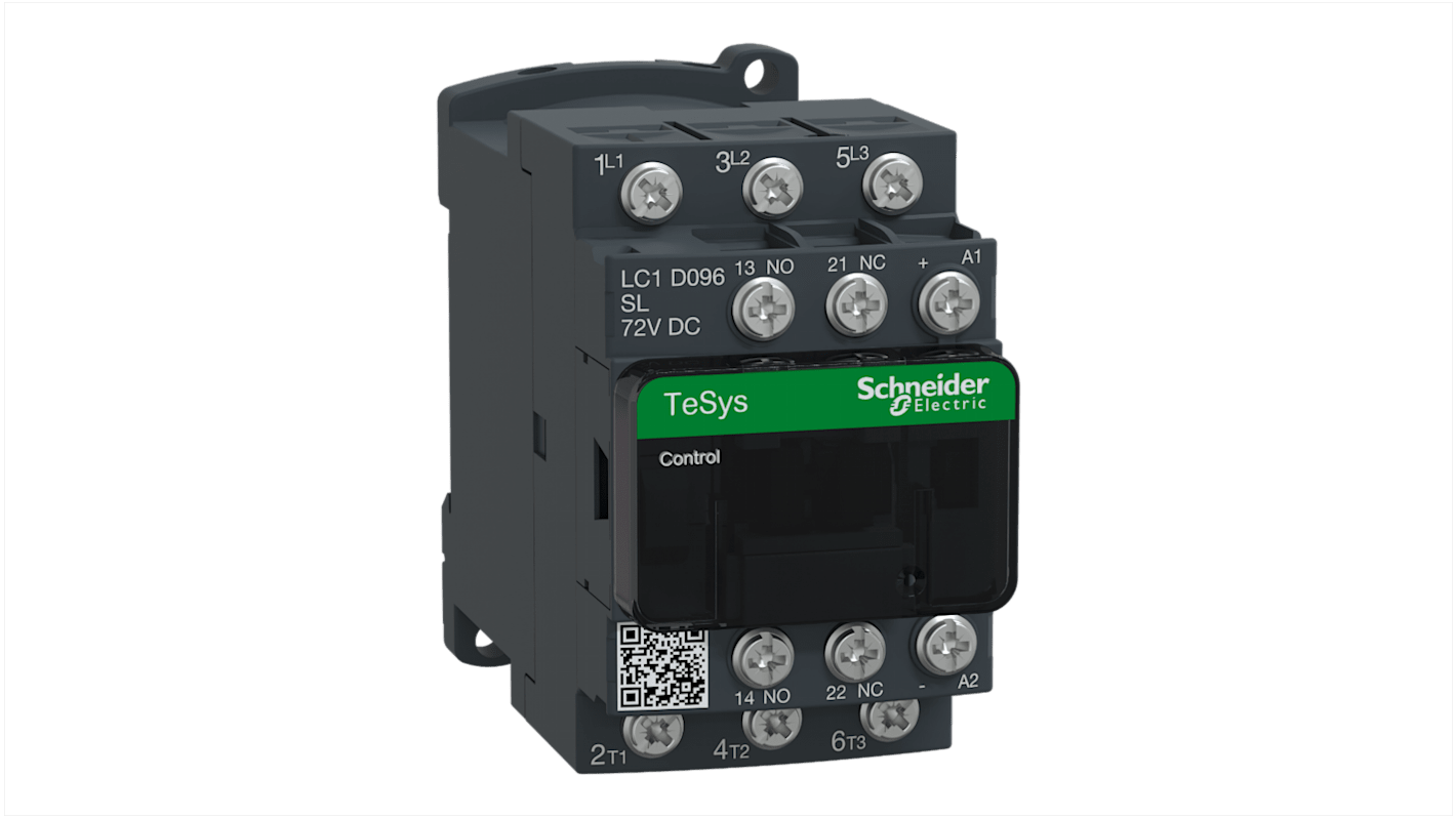 Schneider Electric TeSys D LC1D Leistungsschütz 72 V-Spule, 3 -polig / 9 A 1 Schließer, 1 Öffner Wechslerkontakt